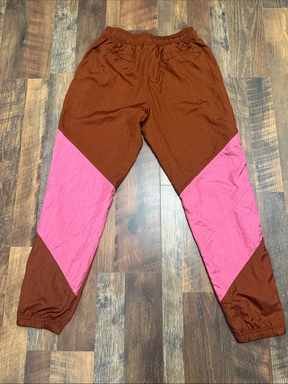 Champion P5648 Nylon Track Pants Men’s M Brown Pink Colorblock